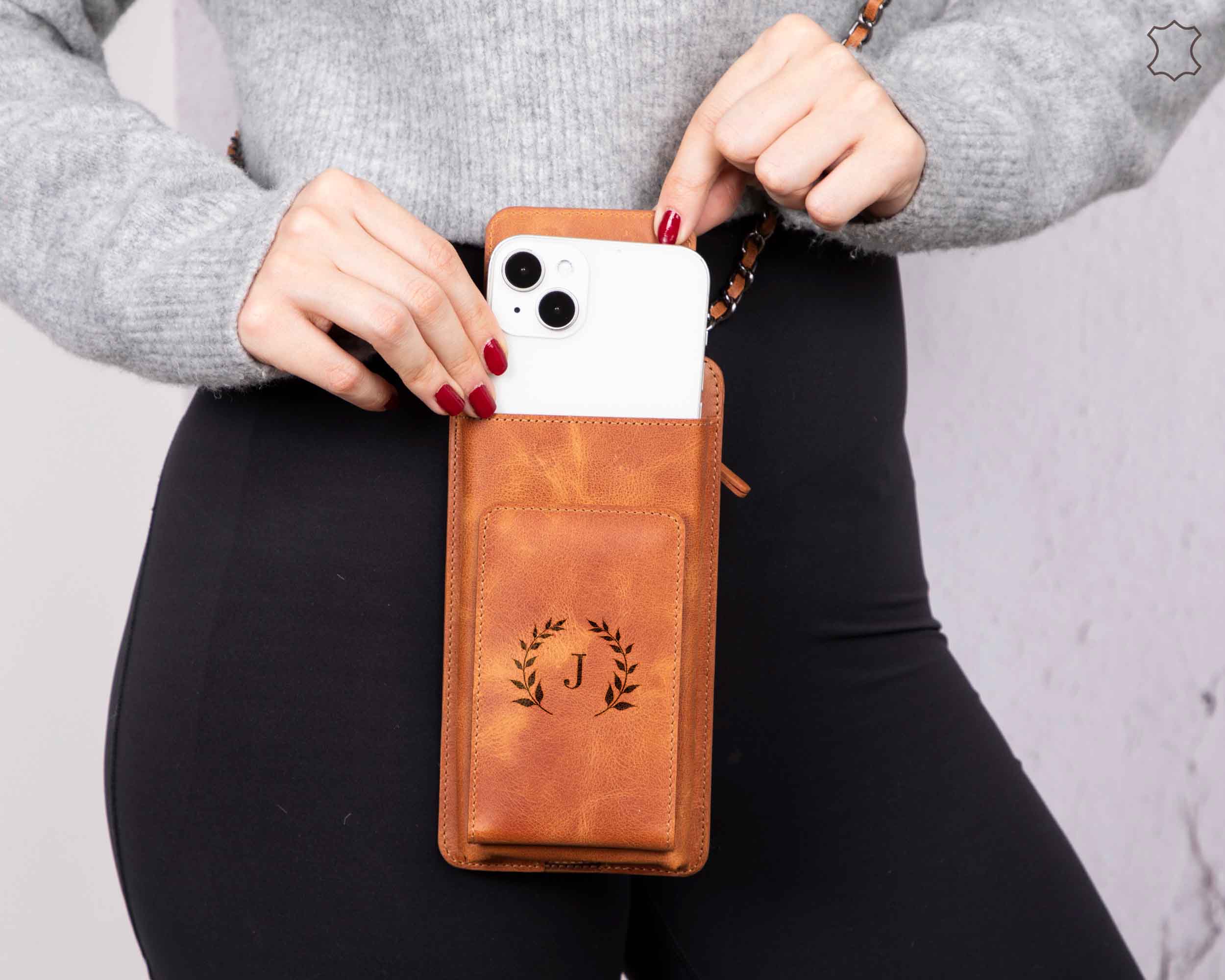 Avjin Leather Crossbody Phone Bag