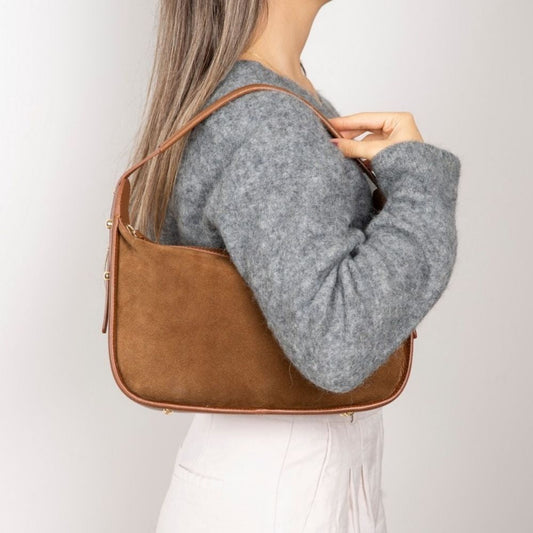 Handmade Suede Leather Women's Shoulder Bag