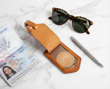 Leather Airtag Luggage Tag