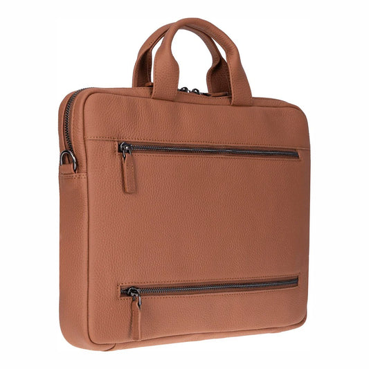 Leather Business Briefcase / 13" Laptop Case with Suitcase Sleeve