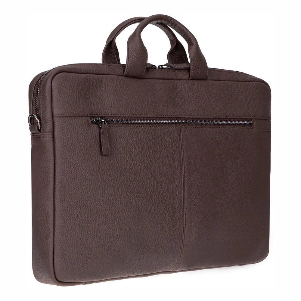 Leather Business Briefcase / 13" Laptop Case with Suitcase Sleeve