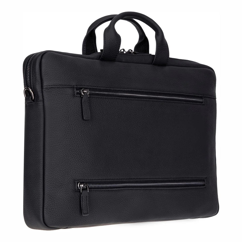 Leather Business Briefcase / 13" Laptop Case with Suitcase Sleeve