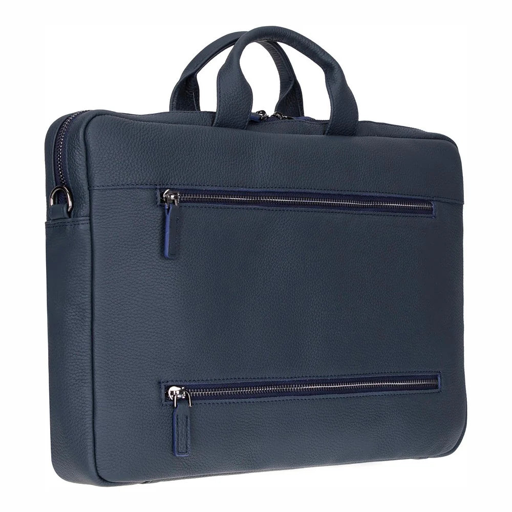 Leather Business Briefcase / 13" Laptop Case with Suitcase Sleeve