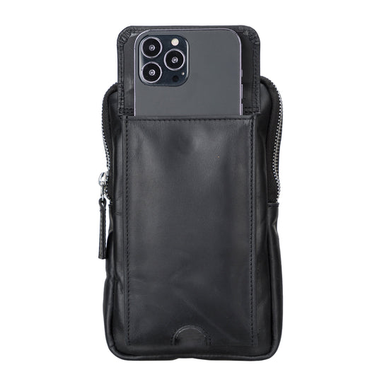 Leather Crossbody Bag - Smart Travel Phone & Wallet Organizer