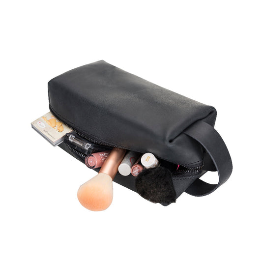 Leather Dopp Kit - Full-Grain Leather Toiletry Organizer, Medium