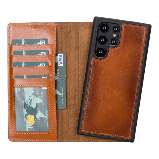 Leather Samsung Galaxy S23 Ultra Detachable Wallet Case