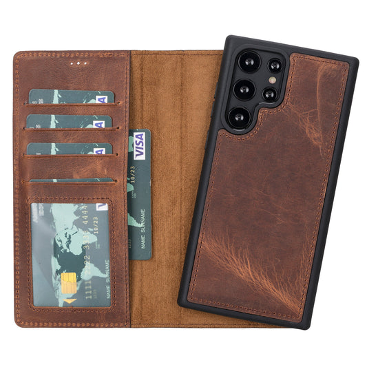 Leather Samsung Galaxy S23 Ultra Detachable Wallet Case