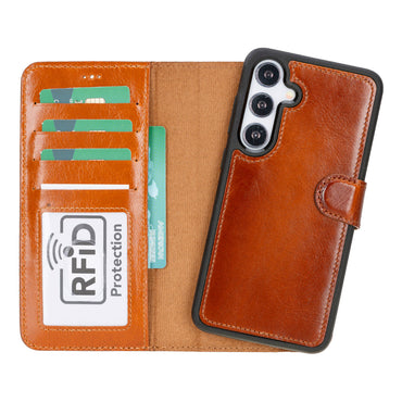 Leather Samsung Galaxy S25 Plus Detachable Wallet Case