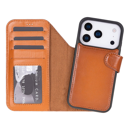 Leather iPhone 17-Pro-Detachable Wallet Case