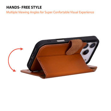 Leather iPhone 17-Pro-Detachable Wallet Case