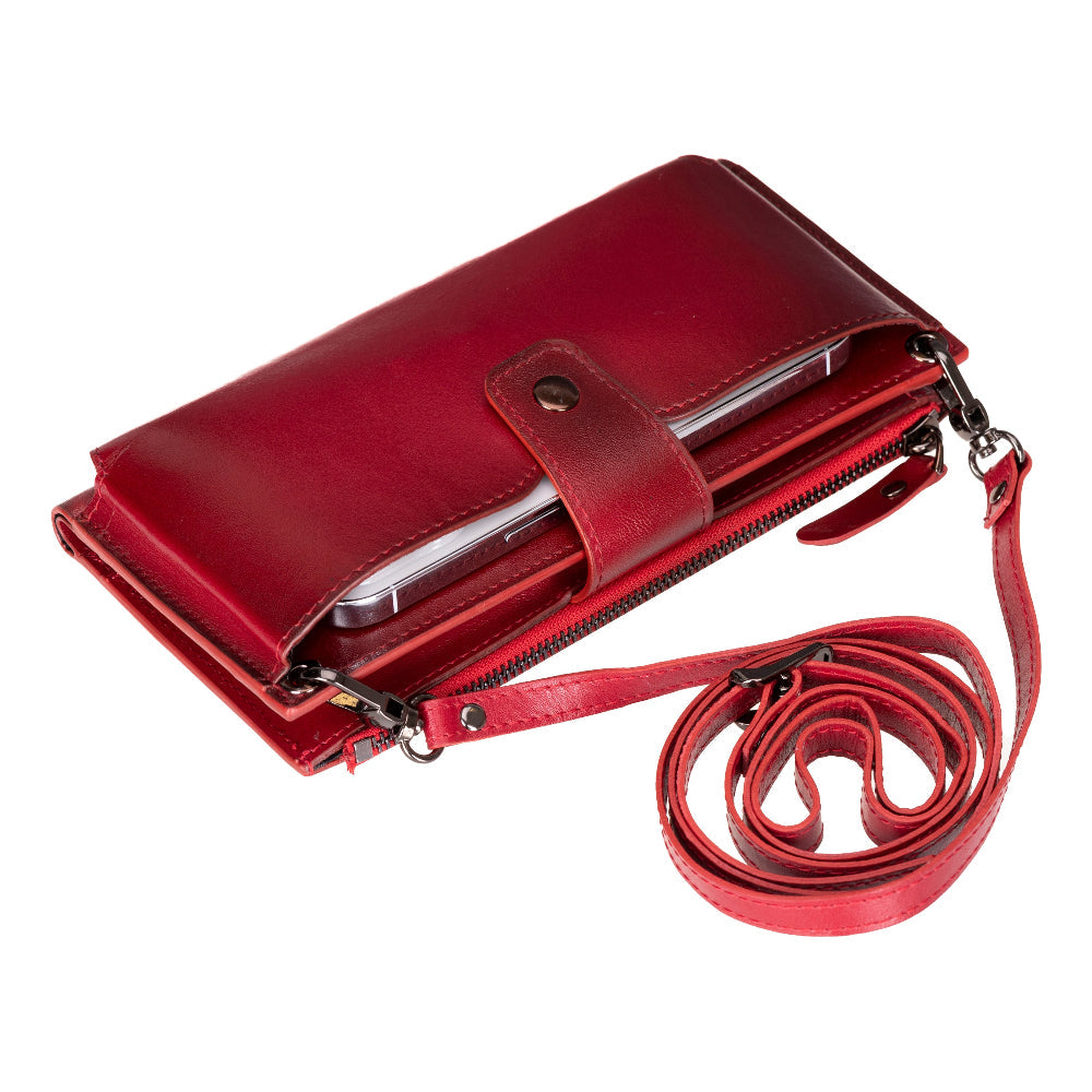 Lozan Strap Genuine Leather Crossbody Phone Wallet