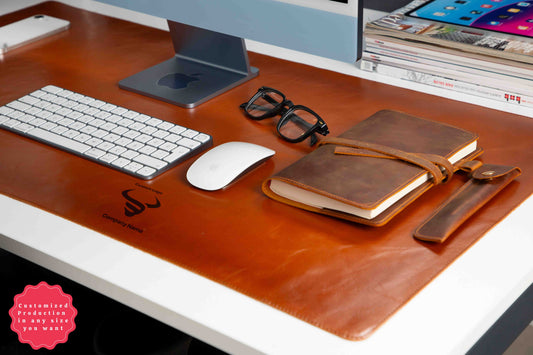 Natural Leather Desk Mat 35.8" x 18.9" (91 Cm x 48 Cm)