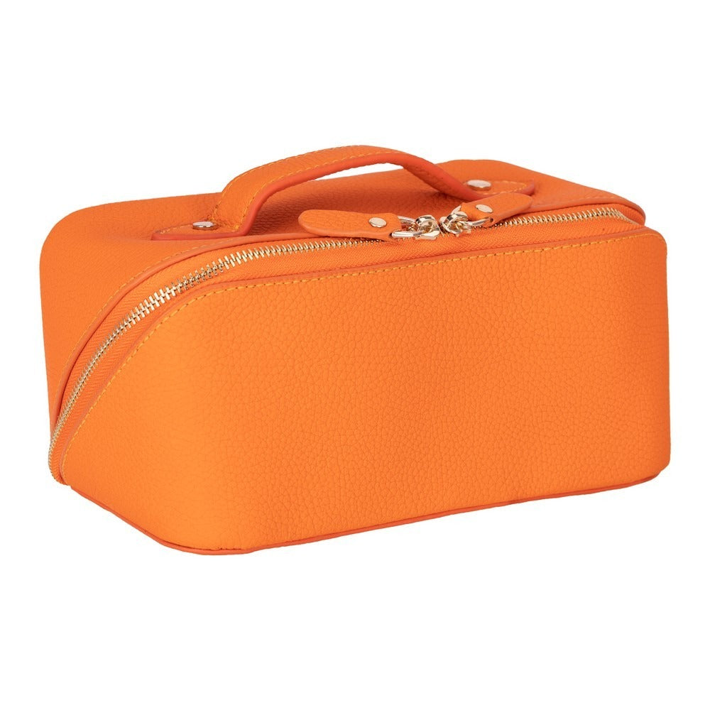 Novara Leather Travel Makeup Bag Organizer