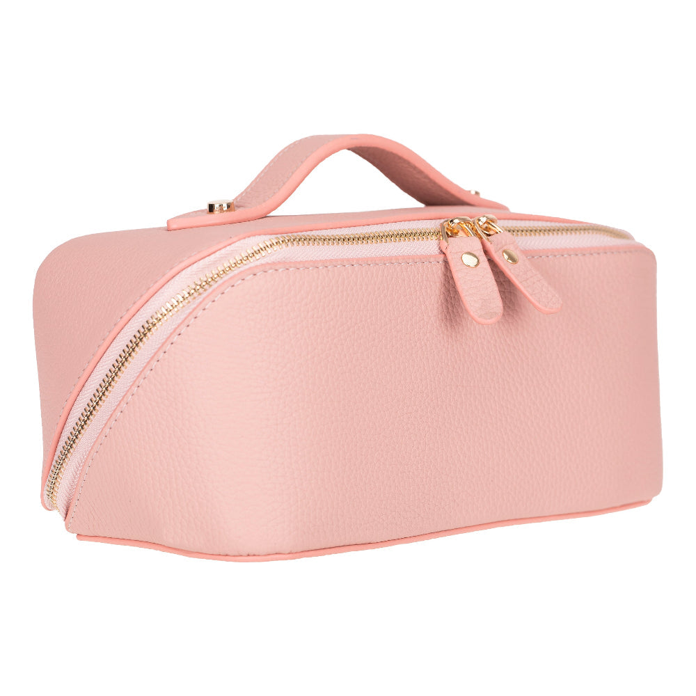 Novara Leather Travel Makeup Bag Organizer