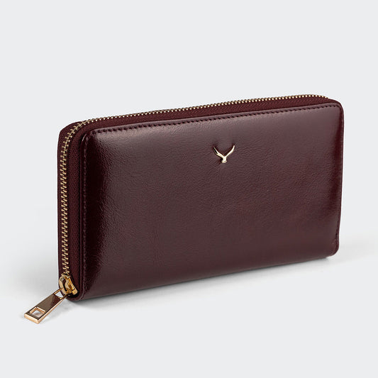 Women Large Leather Wallet With Dual Compartments