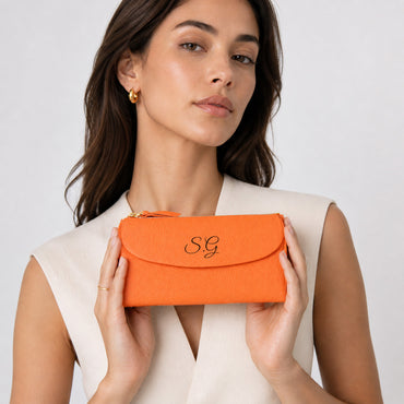 Women’s Leather Wallet Handbag with Zip Closure