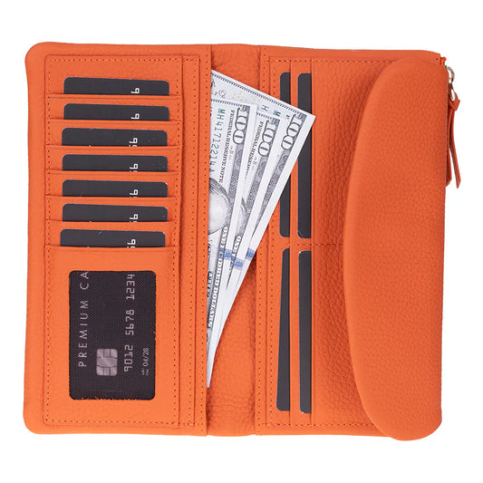 Women’s Leather Wallet Handbag with Zip Closure