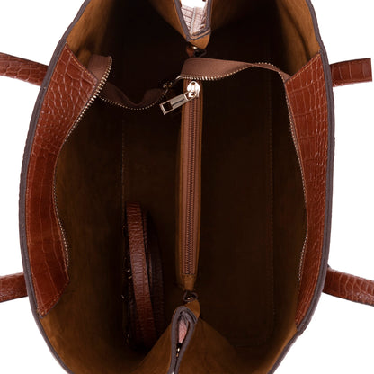 Carrera Novelya – Full-Grain Croco Embossed Leather Women's Bag