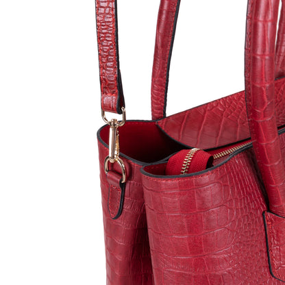 Carrera Novelya – Full-Grain Croco Embossed Leather Women's Bag