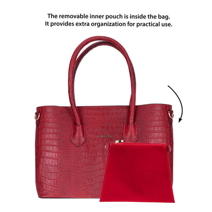 Carrera Novelya – Full-Grain Croco Embossed Leather Women's Bag