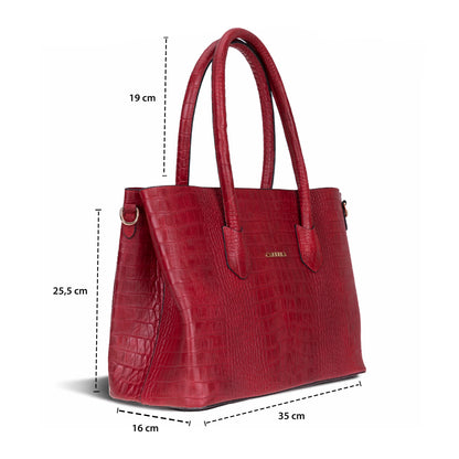 Carrera Novelya – Full-Grain Croco Embossed Leather Women's Bag