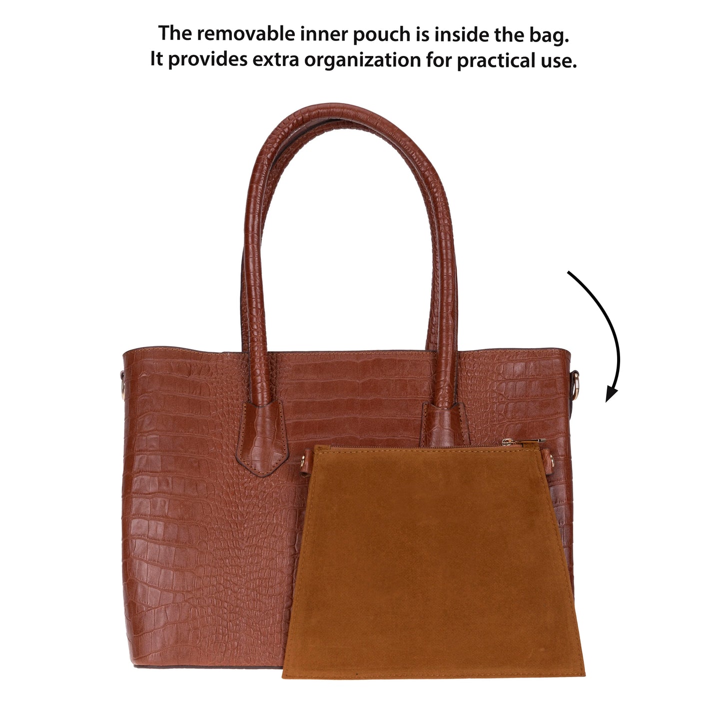 Carrera Novelya – Full-Grain Croco Embossed Leather Women's Bag