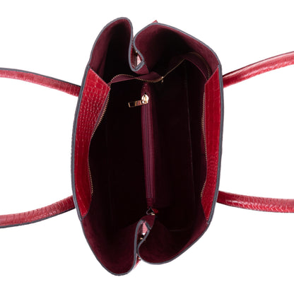 Carrera Novelya – Full-Grain Croco Embossed Leather Women's Bag