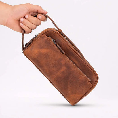 Leather Dopp Kit for Travel and Everyday Use