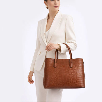Carrera Novelya – Full-Grain Croco Embossed Leather Women's Bag
