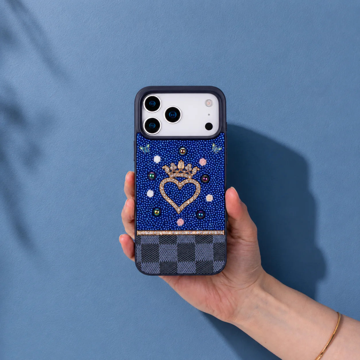 Crystal iPhone 17 Pro Max Case Heart Crown Luxury Rhinestone Vissel