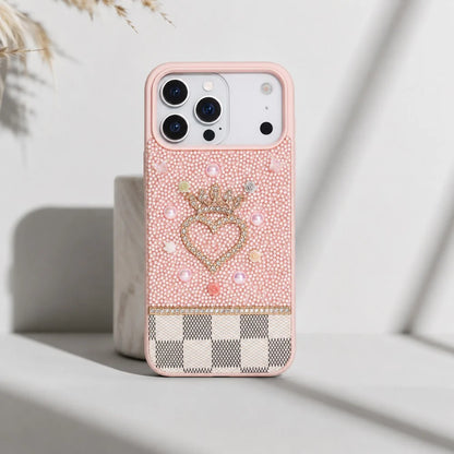 Crystal iPhone 17 Pro Max Case Heart Crown Luxury Rhinestone Vissel