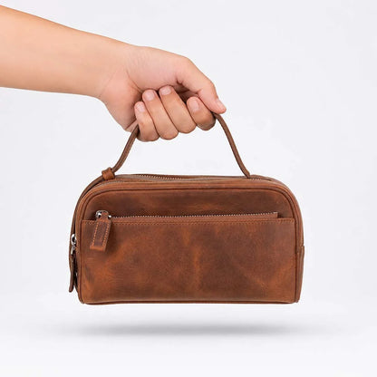 Leather Dopp Kit for Travel and Everyday Use