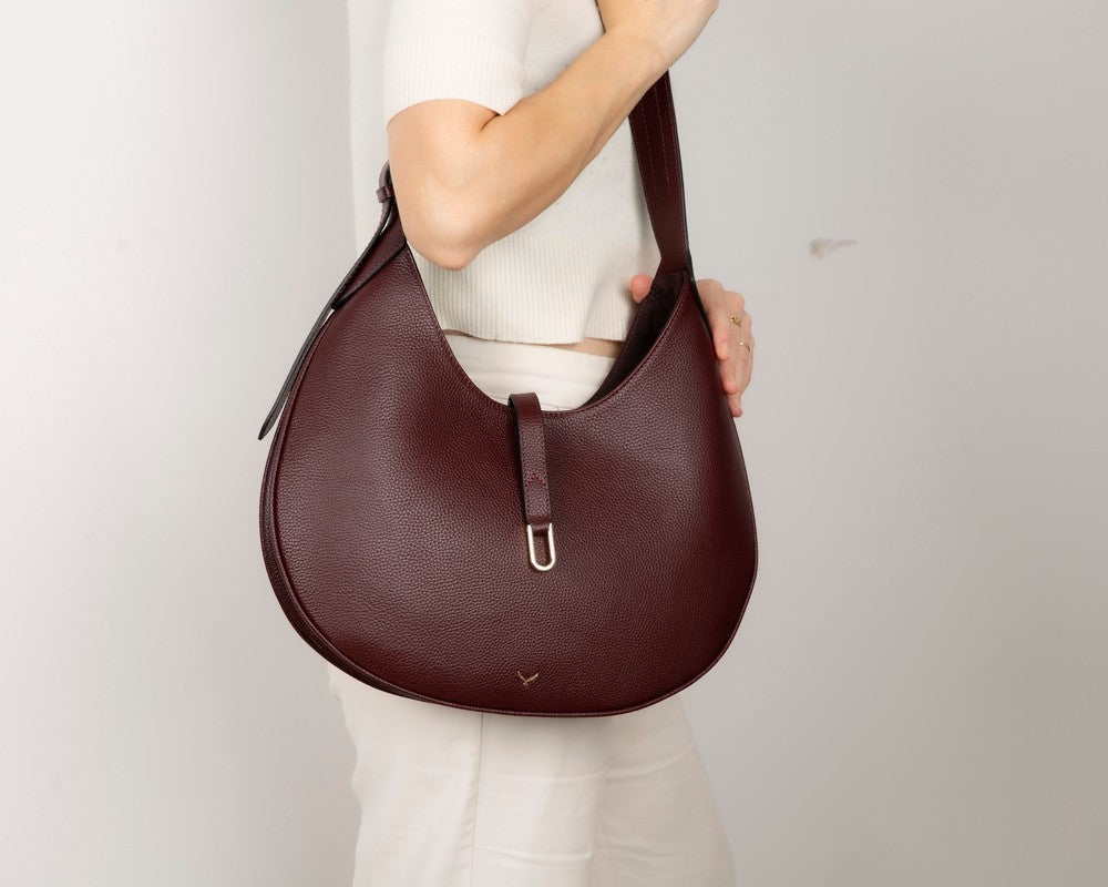 Handcrafted Genuine Leather Crescent Bag - Minimalist Hobo Purse
