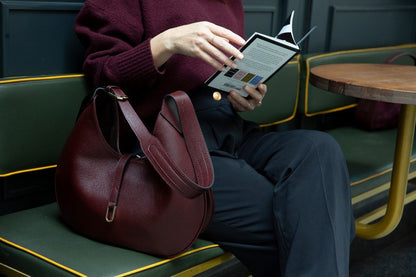 Handcrafted Genuine Leather Crescent Bag - Minimalist Hobo Purse