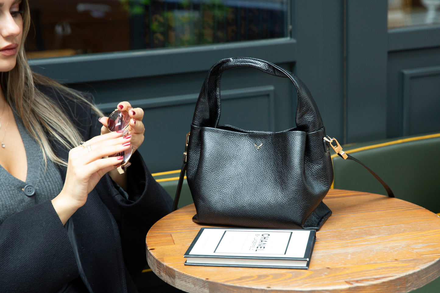 Pebbled Leather Shopper Women's Tote Bag