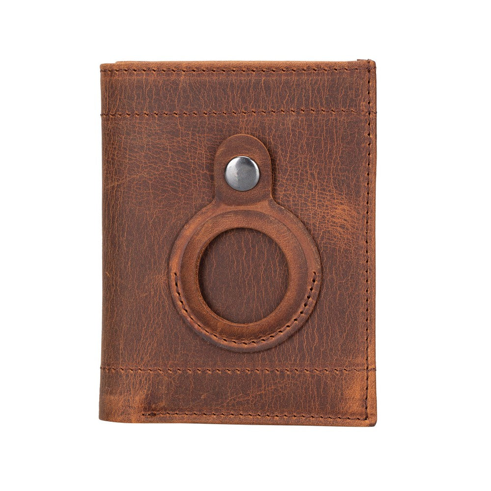 Full Grain Leather Card Holder With AirTag Slot