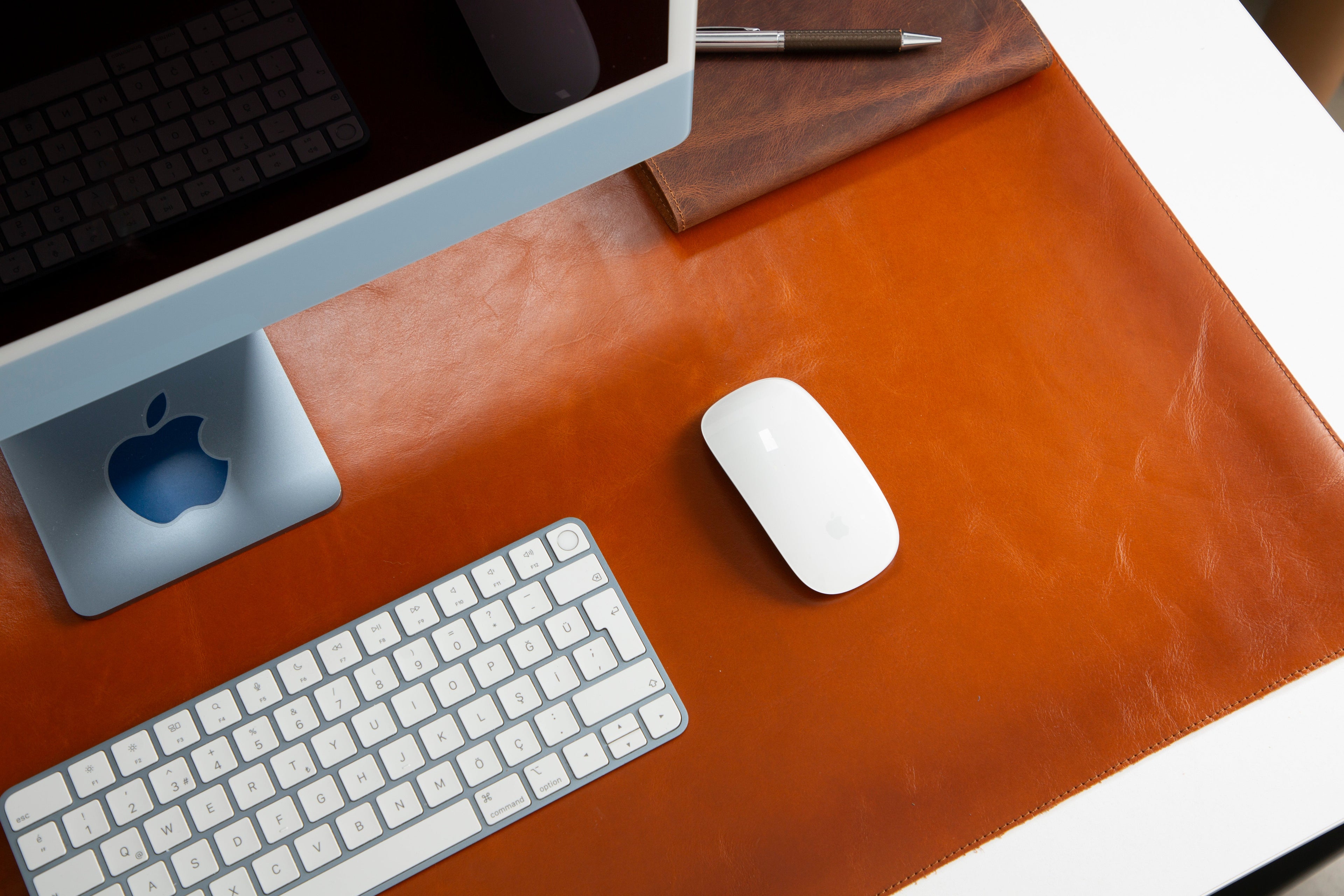 Natural Leather Desk Mat 14.6" x 31.5" (37 Cm x 80 Cm)