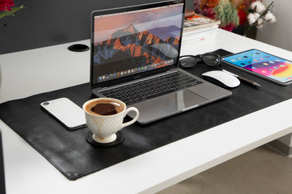 Natural Leather Desk Mat 14.6" x 31.5" (37 Cm x 80 Cm)