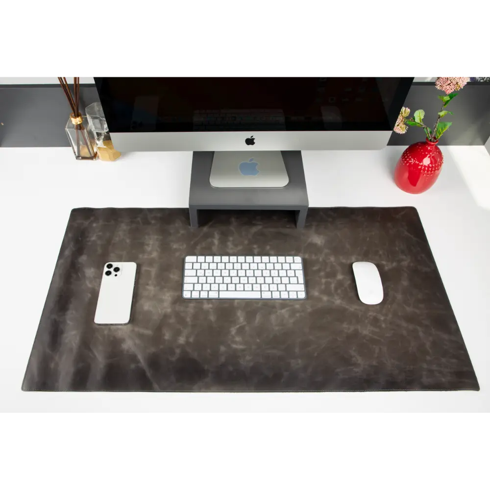 Natural Leather Desk Mat 14.6" x 31.5" (37 Cm x 80 Cm)