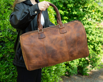 Genuine Leather Weekend Duffel Bag