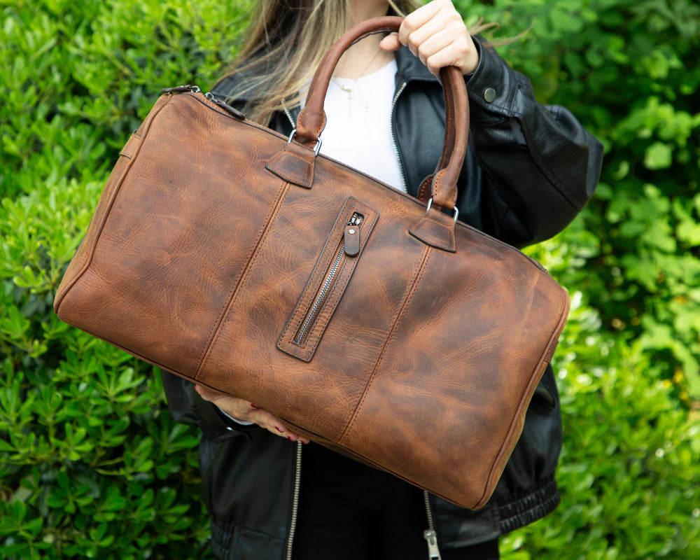 Genuine Leather Weekend Duffel Bag