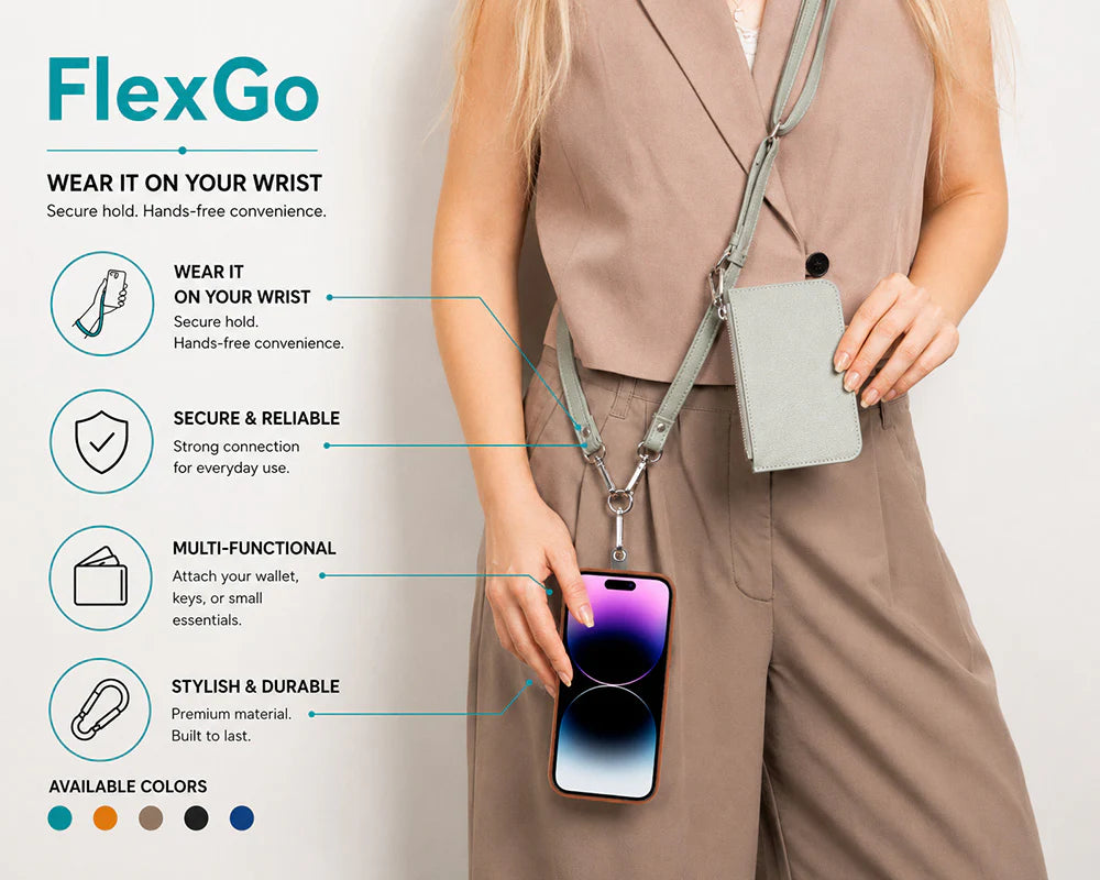 PU Leather Phone Strap Wallet Set Clip-On Crossbody FlexGo
