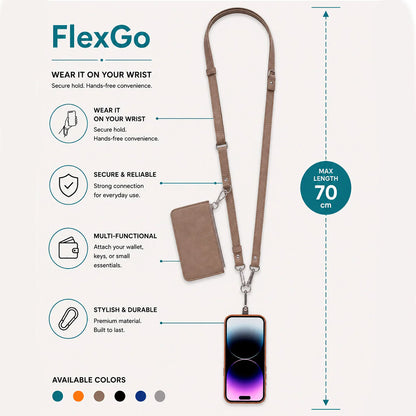 PU Leather Phone Strap Wallet Set Clip-On Crossbody FlexGo