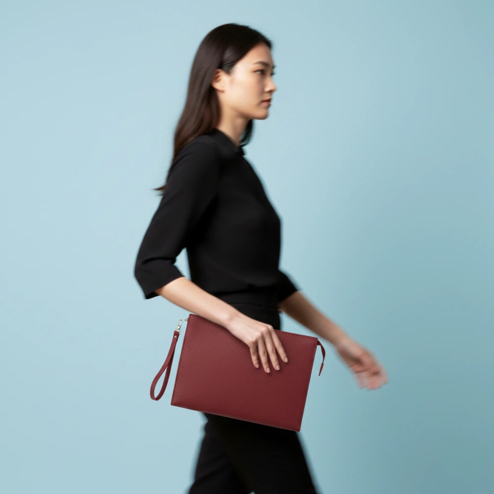 Adorn Genuine Leather Wristlet Clutch | Minimalist Pouch