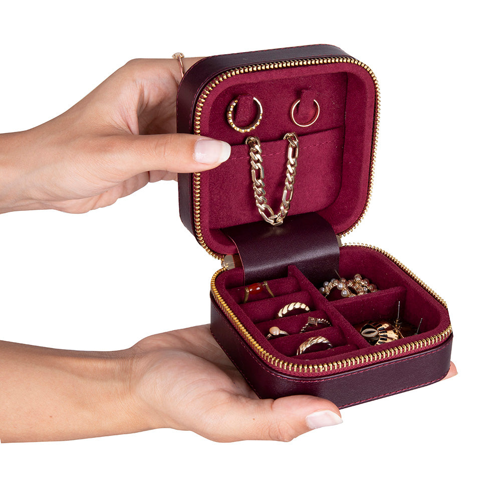 Arden Genuine Leather Jewelry Box – Handcrafted Storage with Velvet Interior