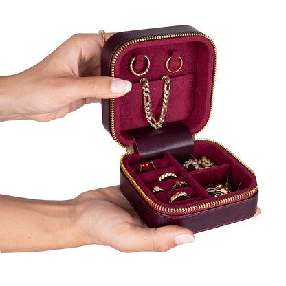 Arden Genuine Leather Jewelry Box – Handcrafted Storage with Velvet Interior