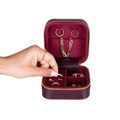 Arden Genuine Leather Jewelry Box – Handcrafted Storage with Velvet Interior