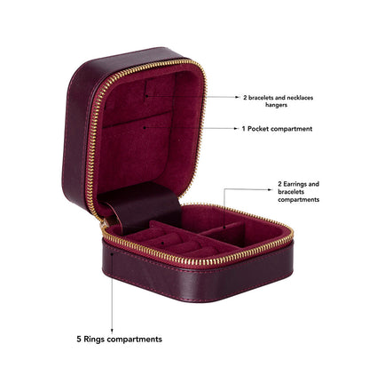 Arden Genuine Leather Jewelry Box – Handcrafted Storage with Velvet Interior