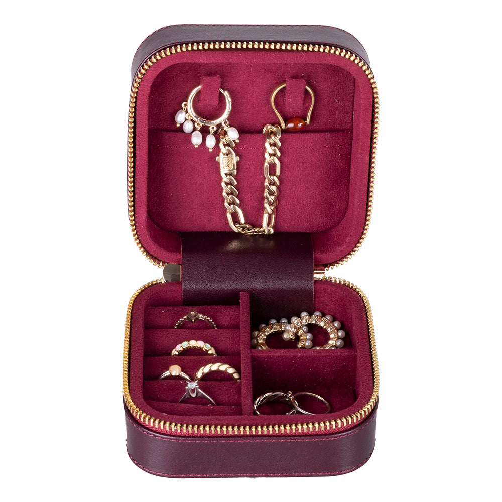 Arden Genuine Leather Jewelry Box – Handcrafted Storage with Velvet Interior