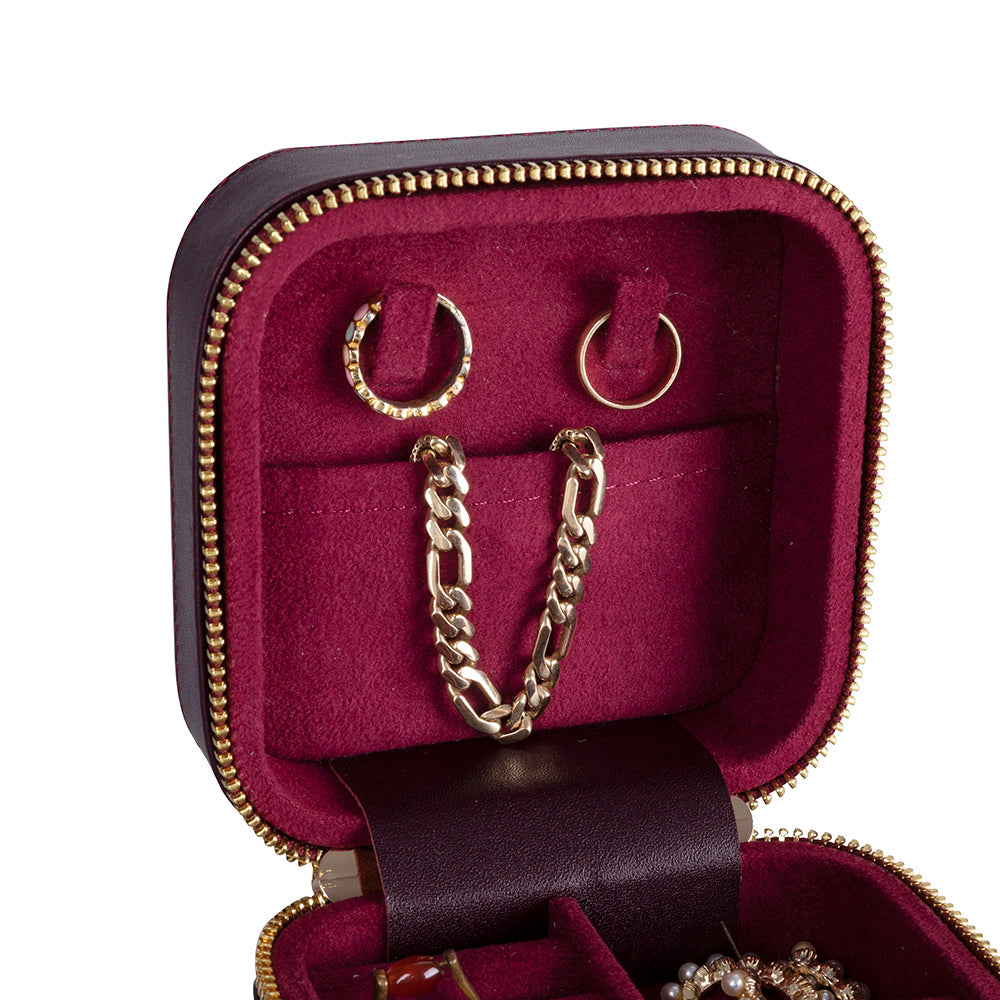 Arden Genuine Leather Jewelry Box – Handcrafted Storage with Velvet Interior